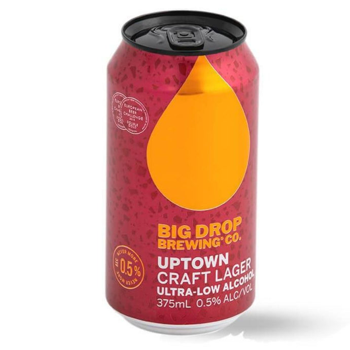 Big Drop Brewing Uptown Craft Lager Non Alcoholic Beer Alternative